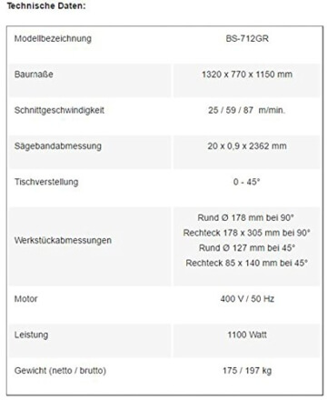 PAULIMOT BS-712GR Metallbandsäge